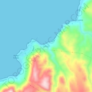 Coloso topographic map, elevation, terrain