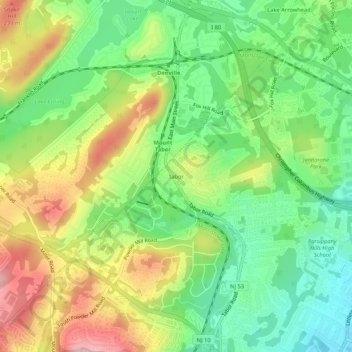 Tabor topographic map, elevation, terrain