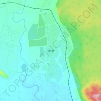 Hayes topographic map, elevation, terrain