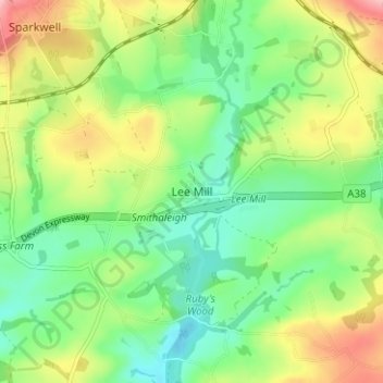 Lee Mill topographic map, elevation, terrain