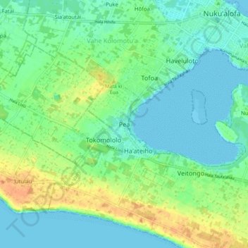 Pea topographic map, elevation, terrain