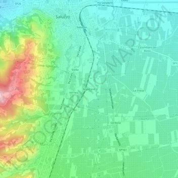 Maschere topographic map, elevation, terrain