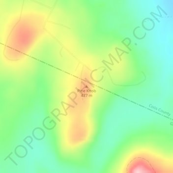 Pine Knob topographic map, elevation, terrain