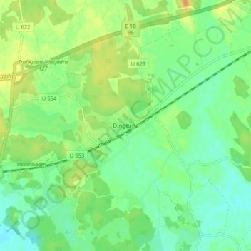 Dingtuna topographic map, elevation, terrain