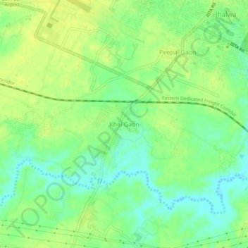 Khel Gaon topographic map, elevation, terrain