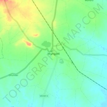 Mungaoli topographic map, elevation, terrain