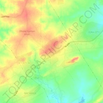 Ranial topographic map, elevation, terrain
