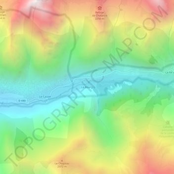 Le Bourg topographic map, elevation, terrain