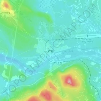 Sveg topographic map, elevation, terrain