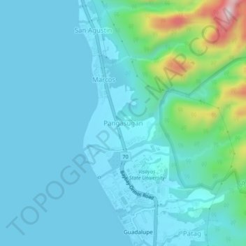 Pangasugan topographic map, elevation, terrain