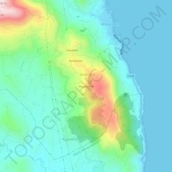 Komianata topographic map, elevation, terrain