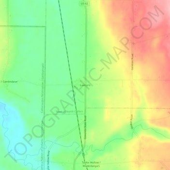 Lawtons topographic map, elevation, terrain