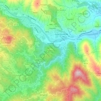 Mucengo topographic map, elevation, terrain
