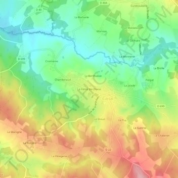 La Petite Berthuise topographic map, elevation, terrain