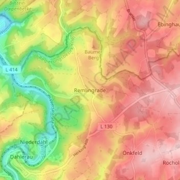 Remlingrade topographic map, elevation, terrain