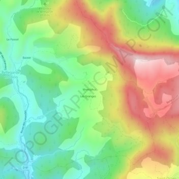 Montlahuc topographic map, elevation, terrain