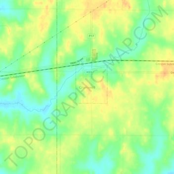 Cromwell;Cromwell Post Office topographic map, elevation, terrain