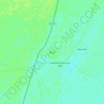 Dullewala topographic map, elevation, terrain