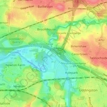 Maryville topographic map, elevation, terrain