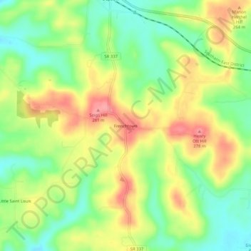 Frenchtown topographic map, elevation, terrain