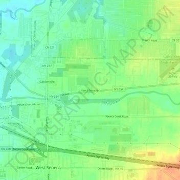 New Ebenezer topographic map, elevation, terrain