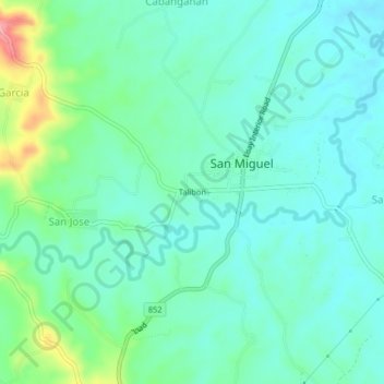 Talibon topographic map, elevation, terrain