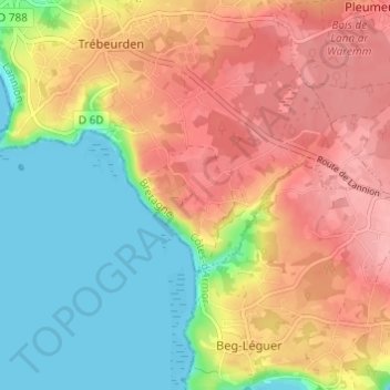 Keravel topographic map, elevation, terrain