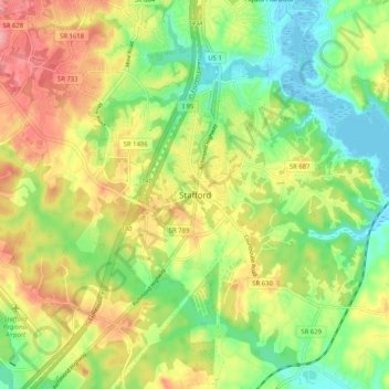Stafford topographic map, elevation, terrain