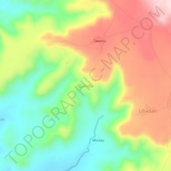 Gundu topographic map, elevation, terrain