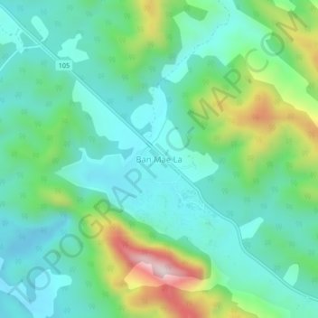 Ban Mae La topographic map, elevation, terrain