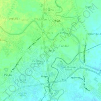 Ungka I topographic map, elevation, terrain