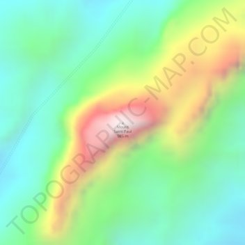 Mount Saint Paul topographic map, elevation, terrain