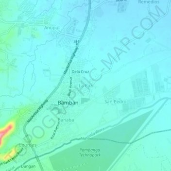 La Paz topographic map, elevation, terrain