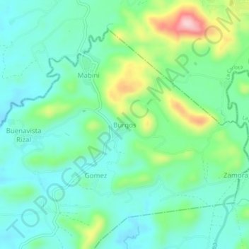Burgos topographic map, elevation, terrain