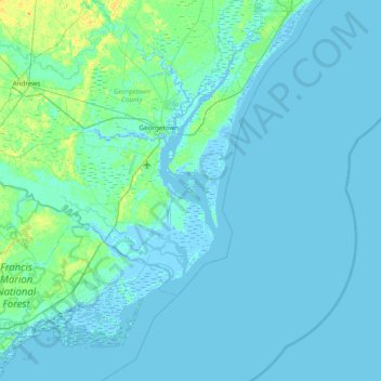 Malady Bush Island topographic map, elevation, terrain