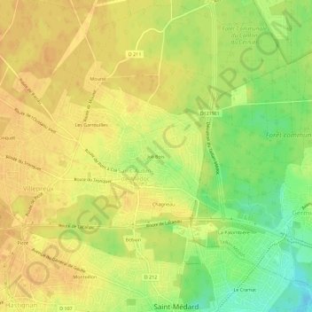 Joli Bois topographic map, elevation, terrain