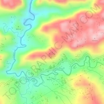 Gunung Angsana topographic map, elevation, terrain
