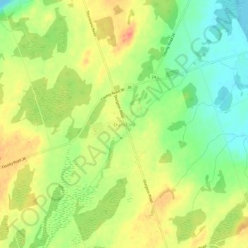 Dunsford topographic map, elevation, terrain