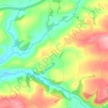 Portgate topographic map, elevation, terrain