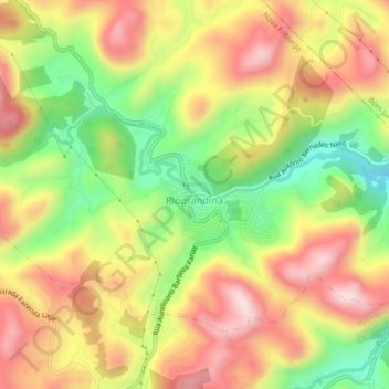 Riograndina topographic map, elevation, terrain