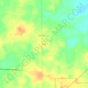 Crecy topographic map, elevation, terrain