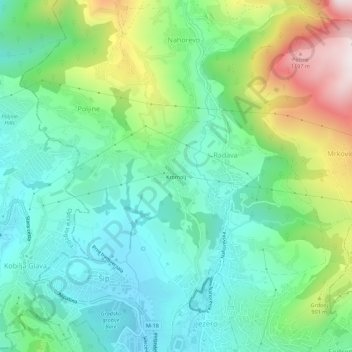 Kromolj topographic map, elevation, terrain