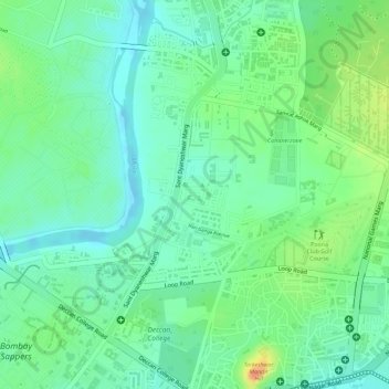 Phulenagar topographic map, elevation, terrain