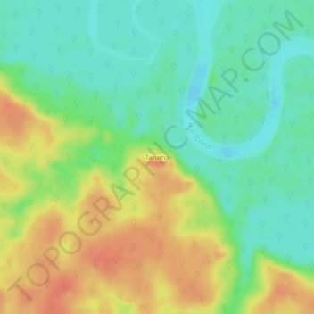 Taruma topographic map, elevation, terrain