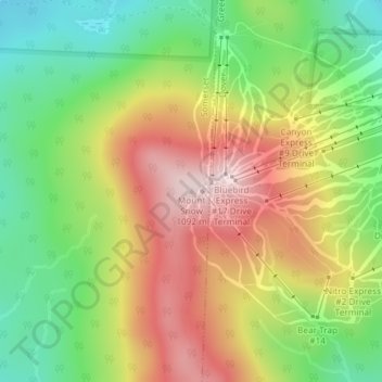 Mount Snow topographic map, elevation, terrain