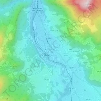 Bad Goisern topographic map, elevation, terrain