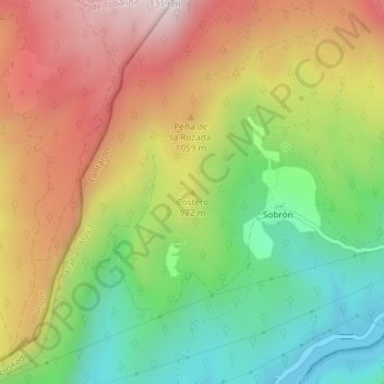 Costero topographic map, elevation, terrain