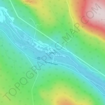 Höljes topographic map, elevation, terrain