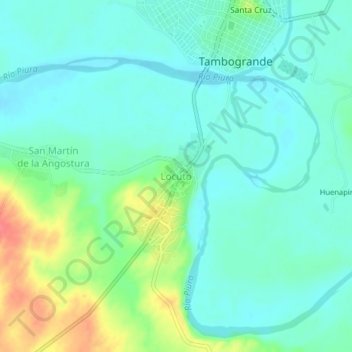 Locuto topographic map, elevation, terrain