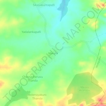Marala topographic map, elevation, terrain